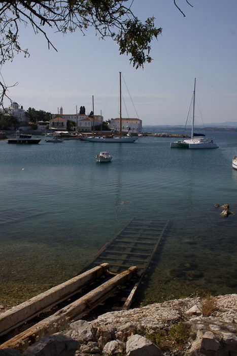 A calm and serene harbor scene demonstrating balance in composition 