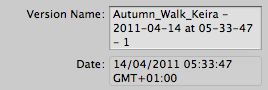 A screenshot of the file name and date