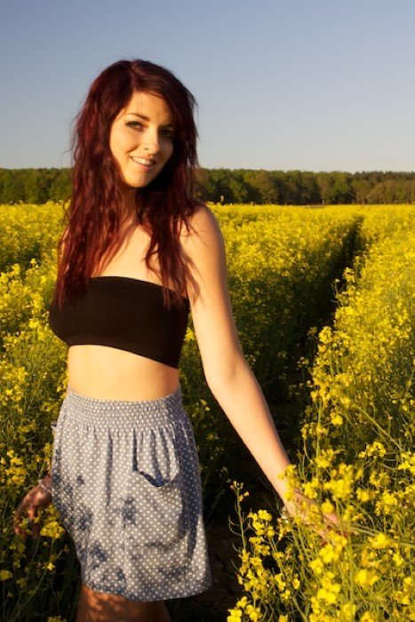 Girl in a field of flowers 