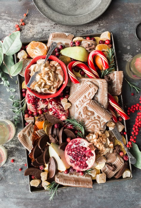 Flat lay Christmas food photography