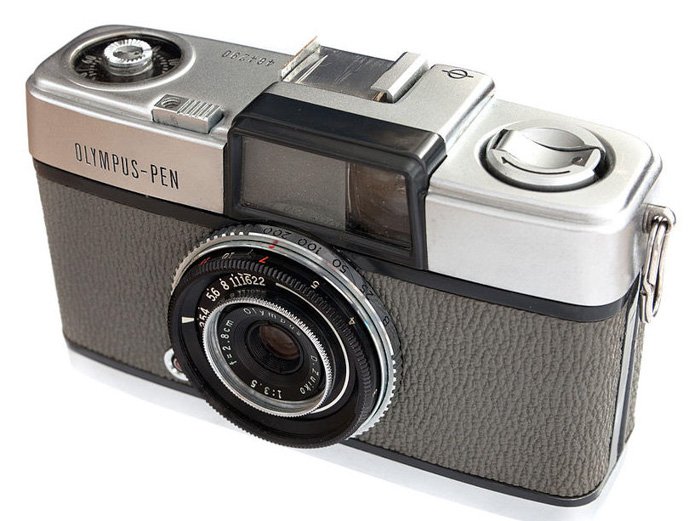 An Olympus Pen vintage camera