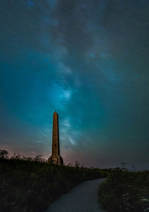 Milky Way trail creative blur in the sky above Cap-Blanc-Nez, France.