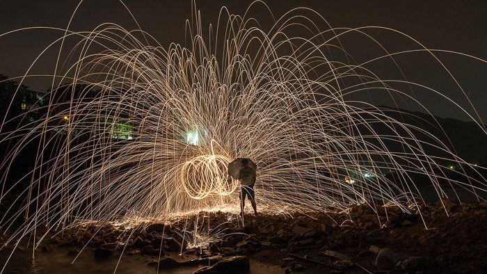 Steel Wool Photography Vertical Spin