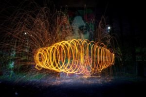 spiral effect created with steel wool photography