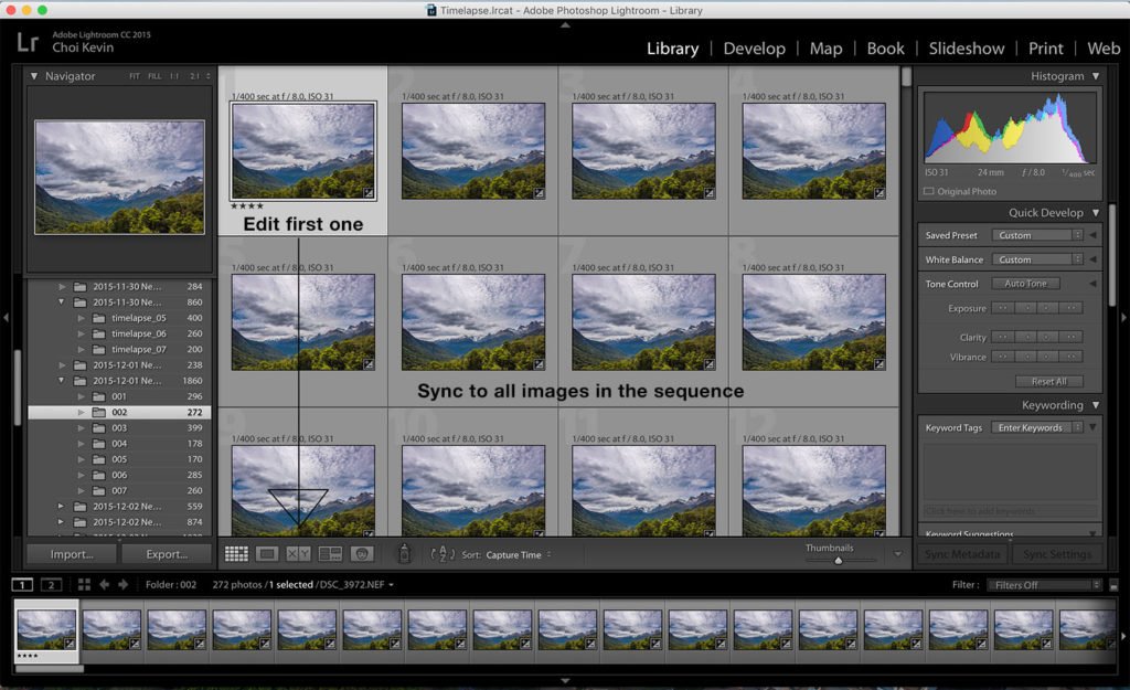 Time-lapse photography M mode edit
