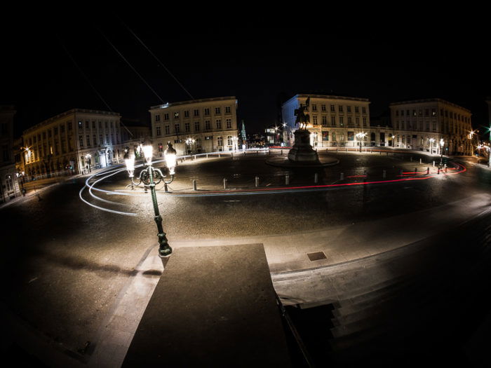 Fisheye Lens Photography: Light trails at night