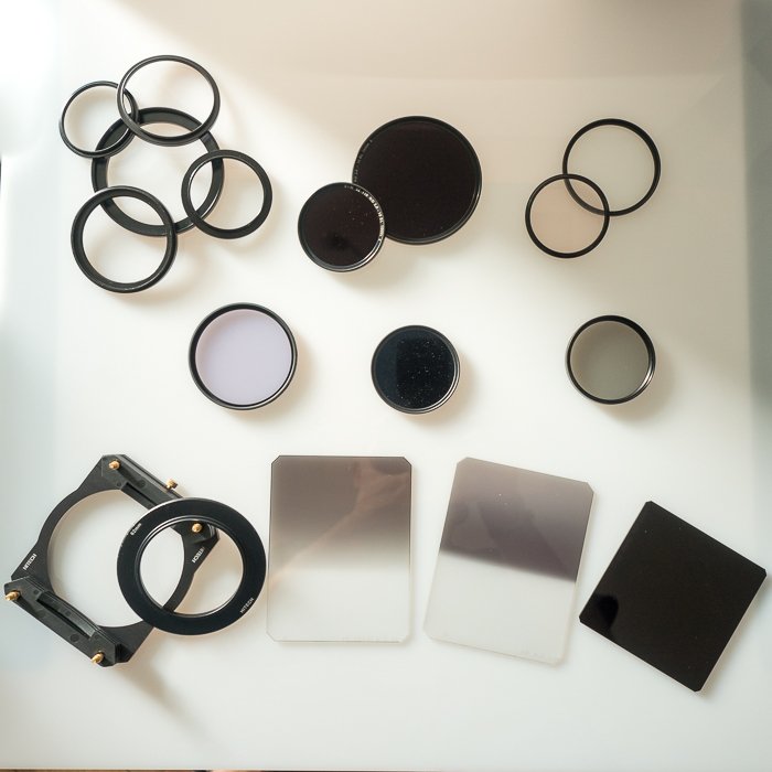 Landscape photography gear: Selected filters, adaptor rings, etc. from author's personal collection