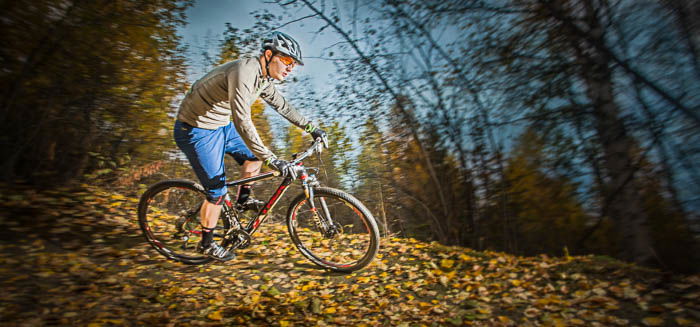 Adventure photography of a cyclist