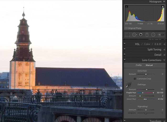 Screenshot of Manually Correcting CA in a photo of a church