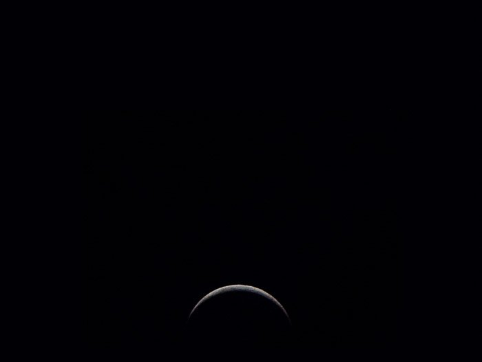 The fine detail on the thin crescent of a New Moon