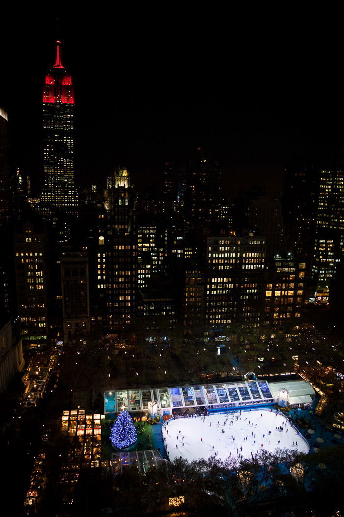 Cityscape taken from a highrise building with minimal reflection