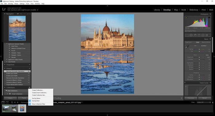 A screenshot of how to use Lightroom editing