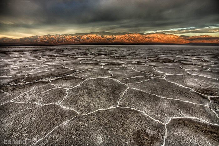 Desert photography at Badwater, Death Valley, emphasizing the foreground and its pattern
