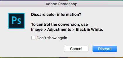 photoshop discard color information 