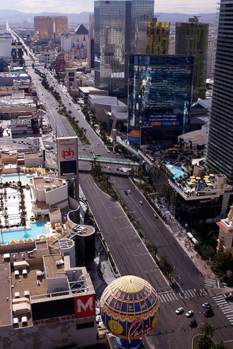 Overhead shot of a busy street scene using diagonal lines in photography composition