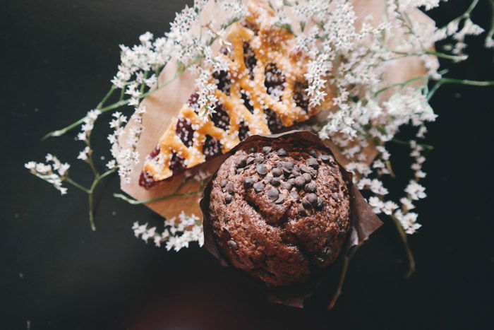 Overhead food photography shot using natural photography lighting