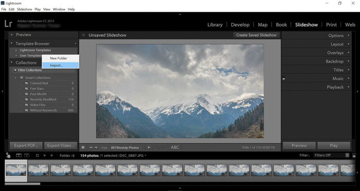 A screenshot of using Lightroom for time-lapse photography projects