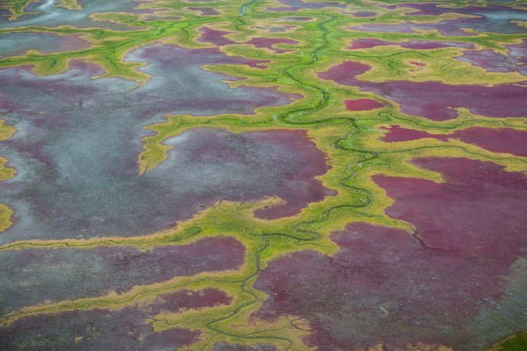 Aerial photography view of a beautiful patterned landscape 