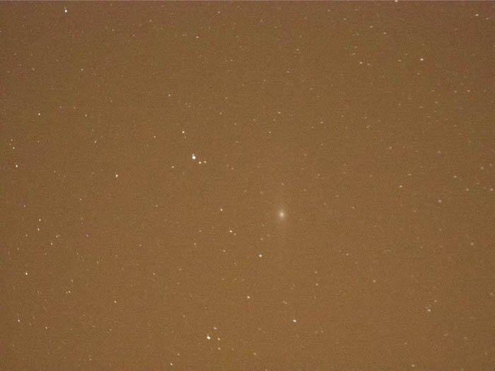 Andromeda galaxy photographed under a moderately light polluted sky