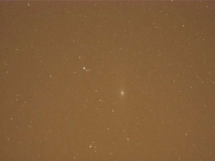 Andromeda galaxy photographed under a moderately light polluted sky