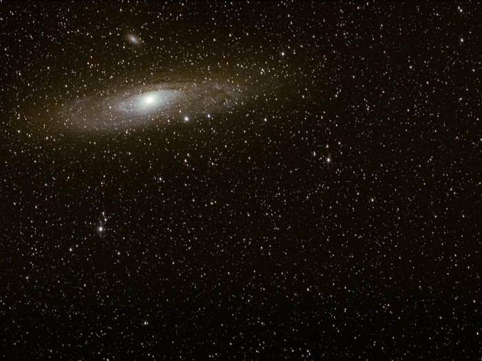 Night photography of a star filled sky Andromeda Galaxy
