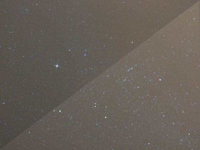 A grainy shot of unfocused stars