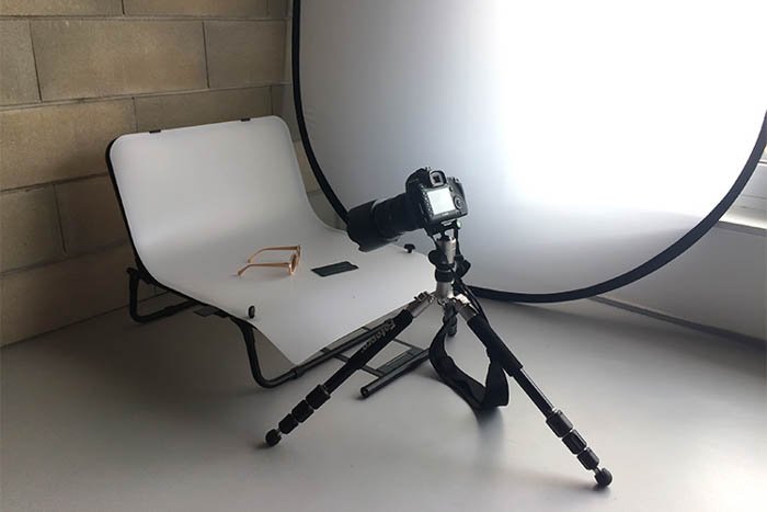Natural Light Product Photography Setup with Diffuser