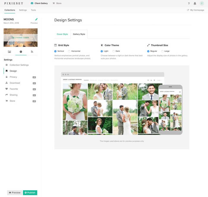 a screenshot of setting up your pixieset account - pixieset sharing platform for photographers,