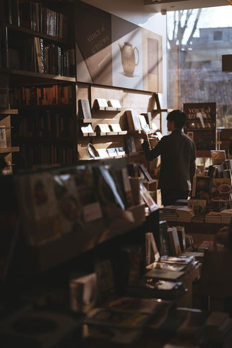 a man browsing in a bookstore