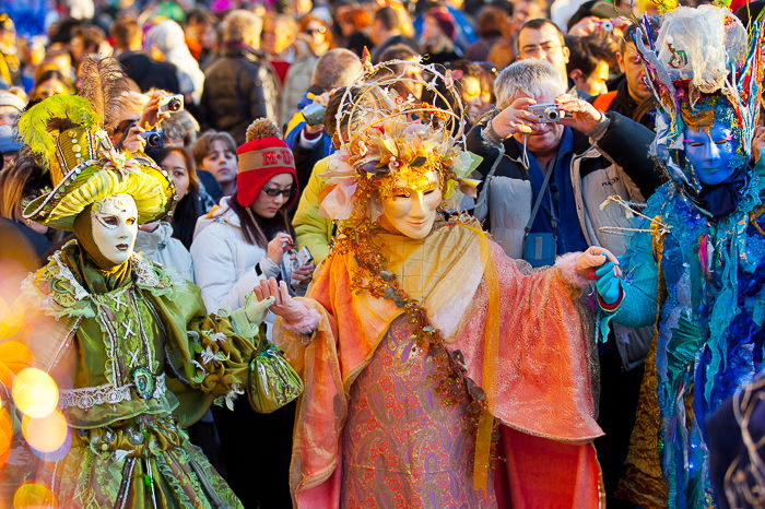 A travel street photography of the carnival at Venice