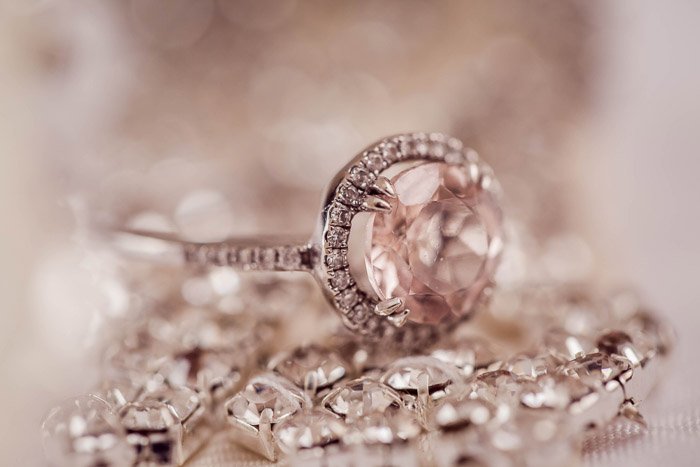 Product shot of a beautiful diamond ring
