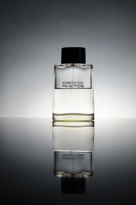 A gradient backdrop on a product shot of perfume