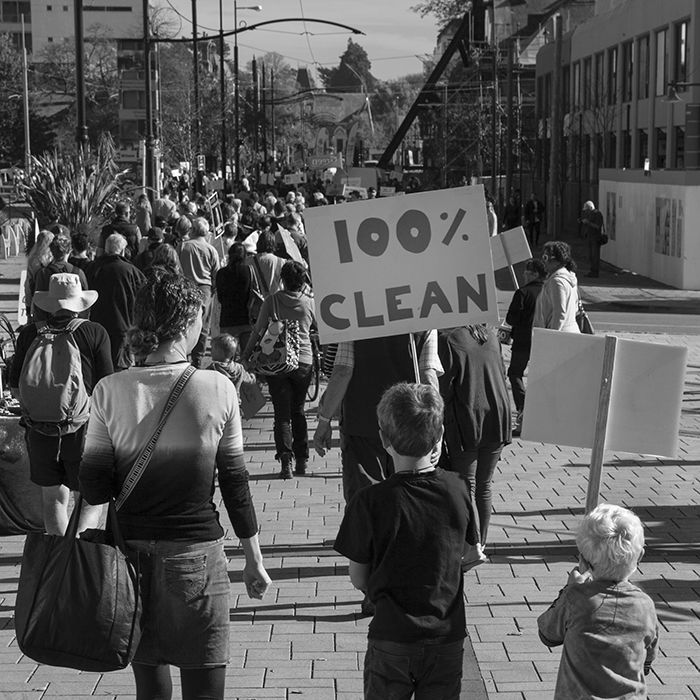 black and white documentary photography of environmental protesters in New Zealand