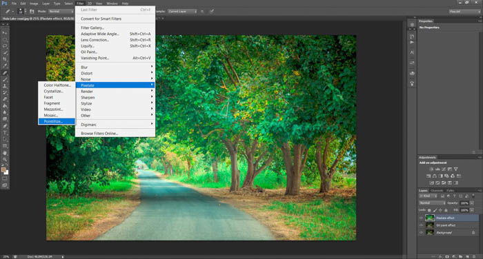 A screenshot showing how to turn photos into paintings using Photoshop