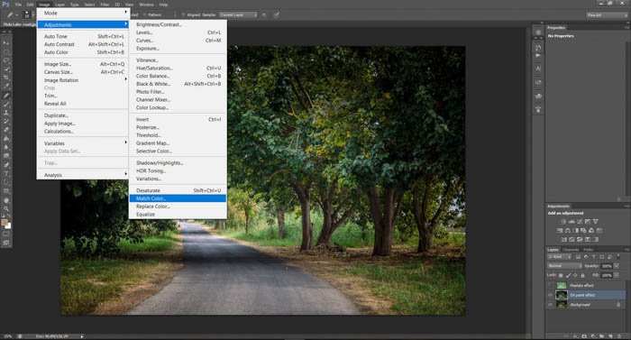 A screenshot showing how to turn photos into paintings using Photoshop - oil paint filter