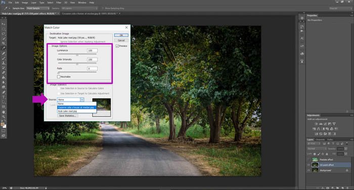 A screenshot showing how to turn photos into paintings using Photoshop