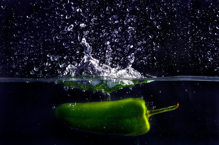Creative food photography with a pepper
