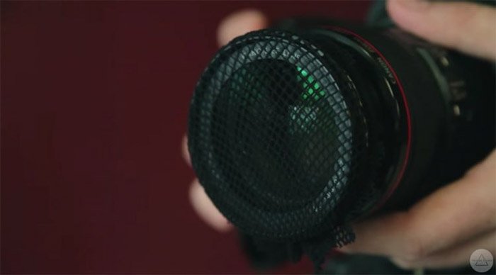 Netting over a dslr camera as a DIY photography filter