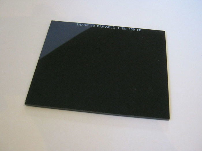 A welding glass used as a DIY photography neutral density filter