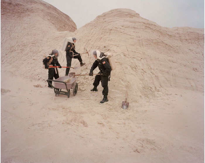 Film photo of people devoting their time living like astronauts on Mars would by Cassandra Klos 