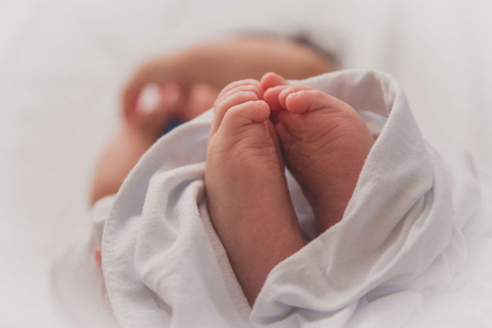 Newborn babies feet