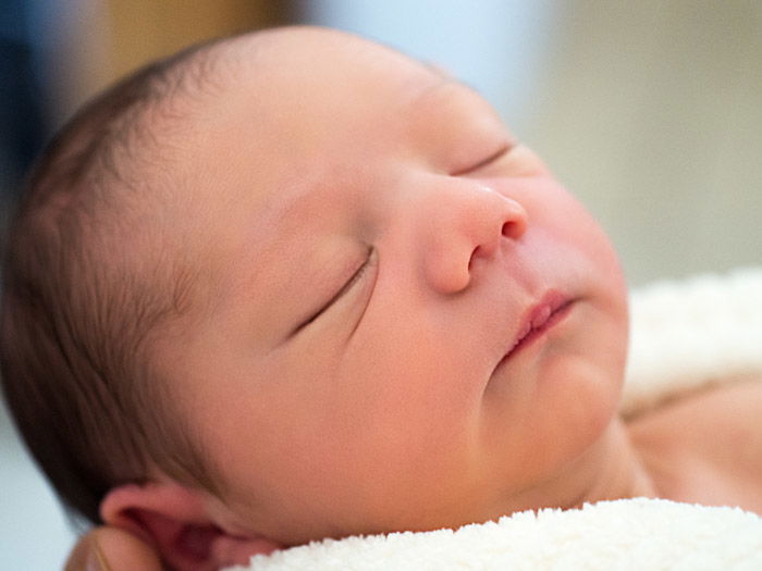 Closeup of a sleeping newborn 