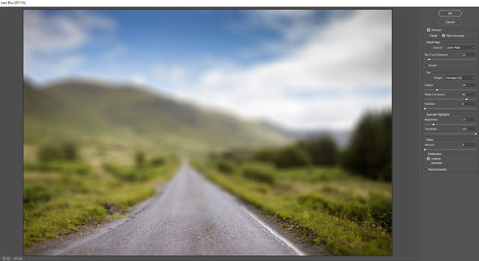 a screenshot showing how to make a blurred background in Photoshop