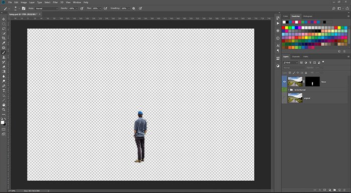 una captura de pantalla que muestra cómo hacer un fondo borroso en Photoshop