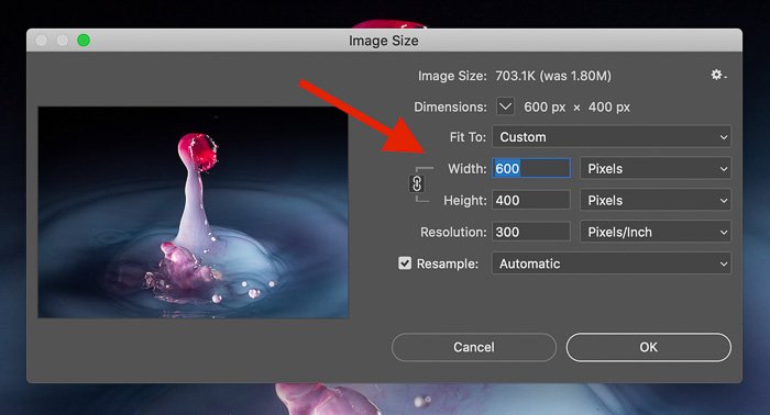 Keeping as aspect ratio as you change the image size in photoshop