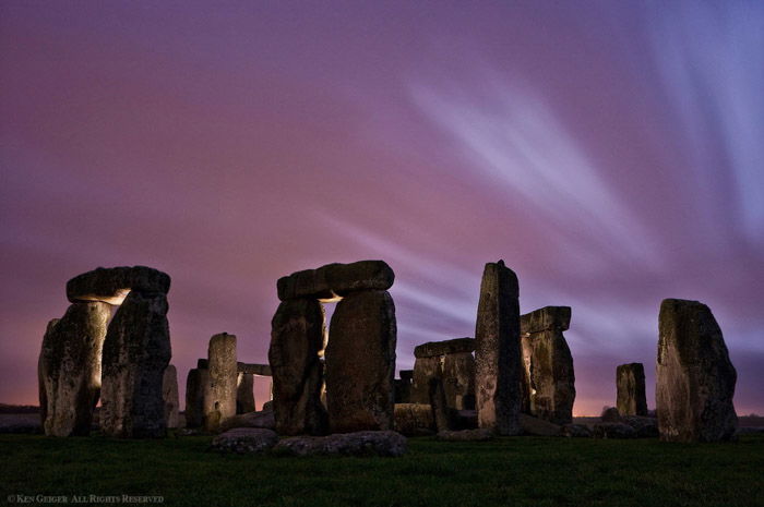 Atmospheric night photography of Stonehenge by Ken Geiger. Famous photographers to follow online