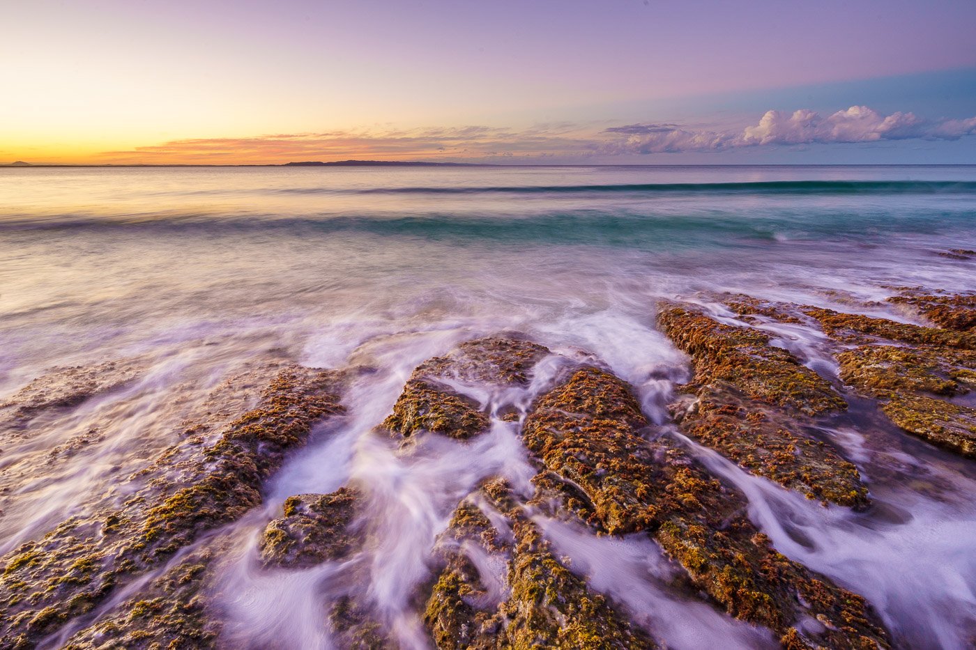 A seascape image edited using graduated filters for landscape photography in Adobe Lightroom
