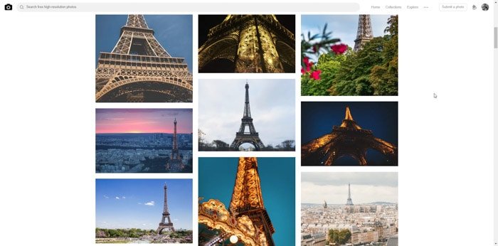 9 photo grid of the Eiffel tour. Photo essays examples.