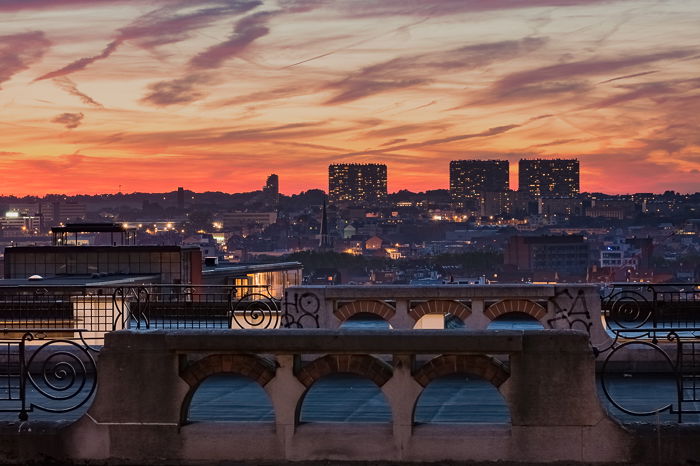 Natural looking HDR photos of an urban sunset.