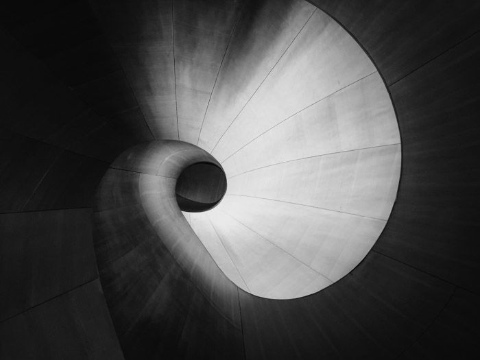 Abstract architectural photography demonstrating asymmetrical weight balance in photography